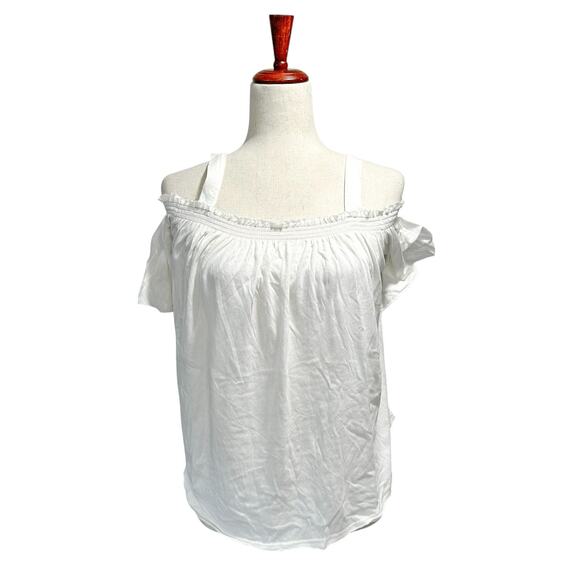 We the Free People‎ Small Women's Cream Boho Babydoll Off Shoulder Top Shirt (5) - Picture 2 of 10